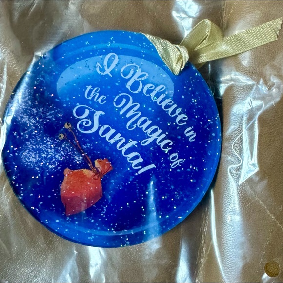 Magical Believe in the Magic of Santa Christmas Window 4" Round Glitter Ornament - Picture 4 of 5